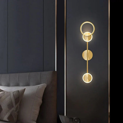 GlowCraft – Modern LED Wall Lamp in Gold for Living Room and Hallway