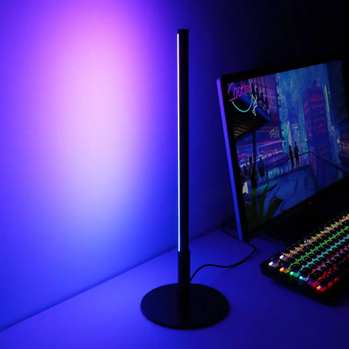 LumiGlow - Modern LED Floor Lamp with Round Base | RGB Color Change & Dimmable