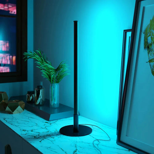LumiGlow - Modern LED Floor Lamp with Round Base | RGB Color Change & Dimmable