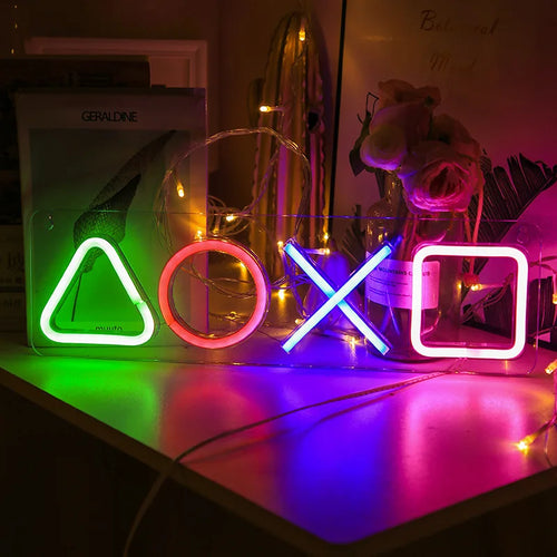 NeonGlow - Gaming Neon Sign with LED Lighting for Game Room Decor