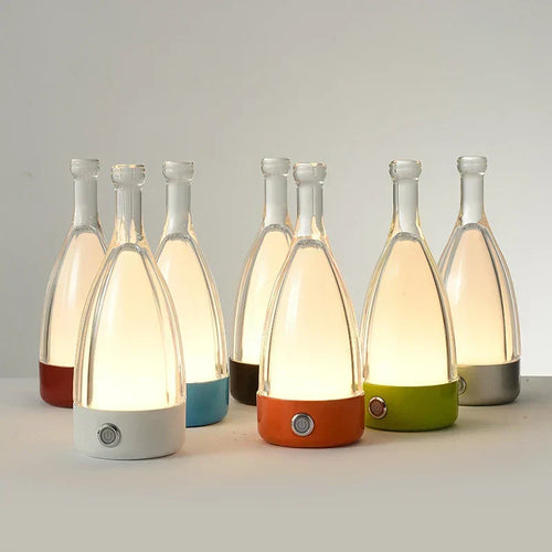 LuxeGlow - Modern Bottle Table Lamp with Dimmable LED Lighting