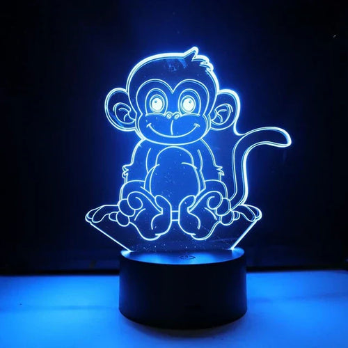 LumiMonkey - 3D LED Night Light with Color Change and Optical Illusion