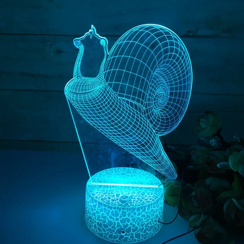 GlowSnail - 3D LED Night Light with Color Change and Dimmable Function
