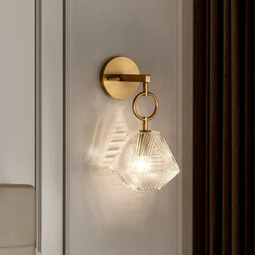 BrassGlow - Modern Glass Wall Lamp in Vintage Style