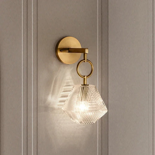 BrassGlow - Modern Glass Wall Lamp in Vintage Style
