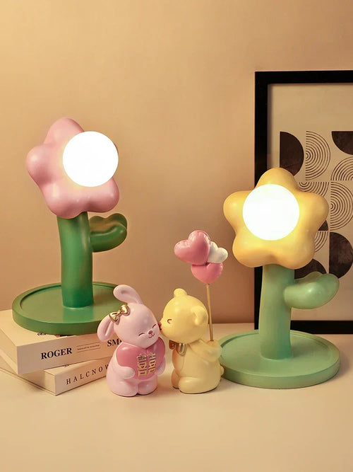 BloomShine – LED Flower Table Lamp for Children's Room, Decorative Night Light in Floral Design, Dimmable