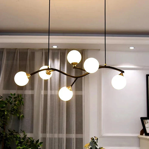 NordicEmbrace - Pendant Light with Glass Globes for Living Room and Dining Room