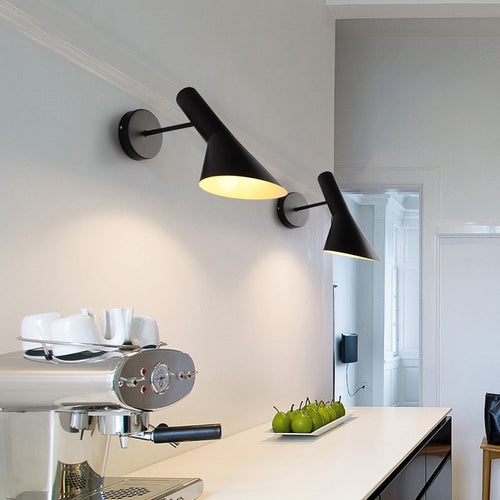 Brady Modern LED Indoor Wall Light - Rotating, Dining/Living Room, Black
