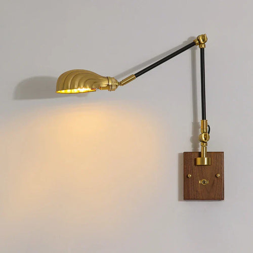 LightCraft - Adjustable Vintage Wall Lamp in Brass and Wood
