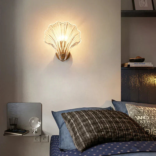 OceanWave - Shell-Shaped Glass Wall Light