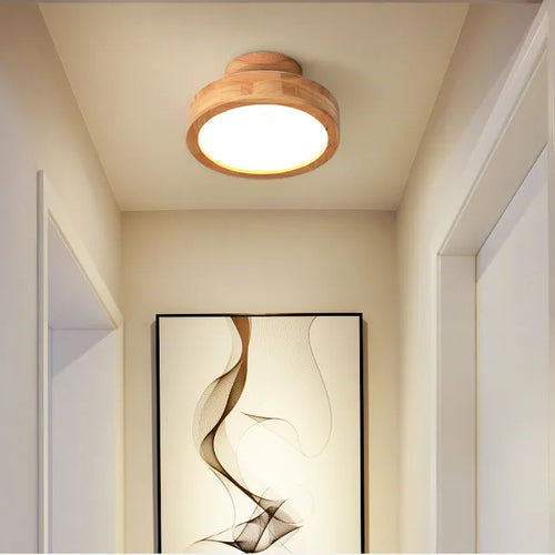 ScandiGlow - Round Wooden Ceiling Light of Scandinavian Origin