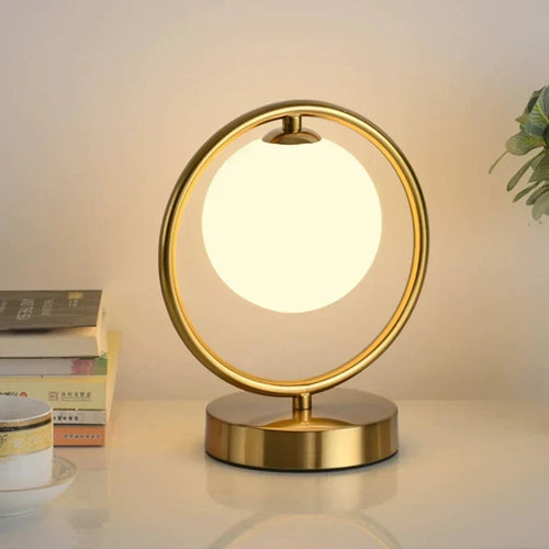 LumeSphere – Dimmable LED Table Lamp with Glass Ball for Living Room & Bedroom