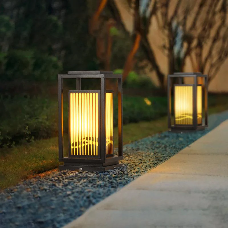 Large Modern Solar Garden Lamp – Iron & Acrylic, High-Output LED