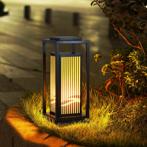 Large Modern Solar Garden Lamp – Iron & Acrylic, High-Output LED