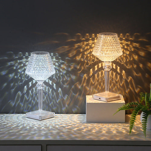 Crystal Table Lamp with 3 Dimmable Lighting Options
