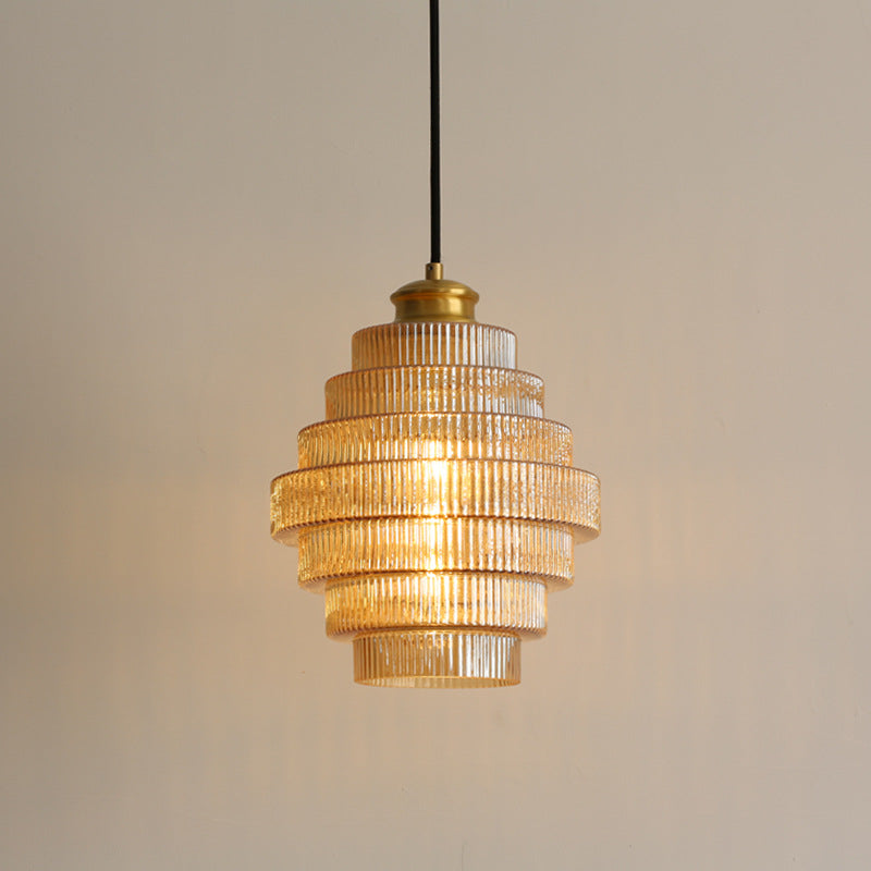 Bottle-Shaped Brass Glass Pendant Light