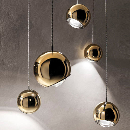 Mid-Century Mirror Globe LED Pendant Light