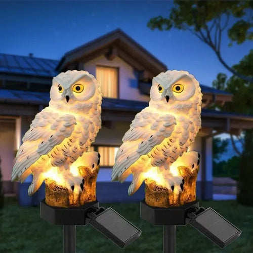 Solar Owl Garden Lamp with Decorative Stake