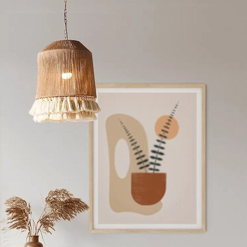 Boho Handmade Rope Round Pendant Light