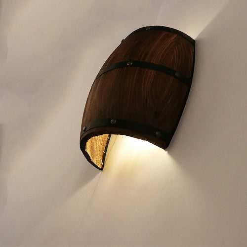 RetroCask - Wooden Wall Lamp | Vintage Barrel Design for Ambient Lighting