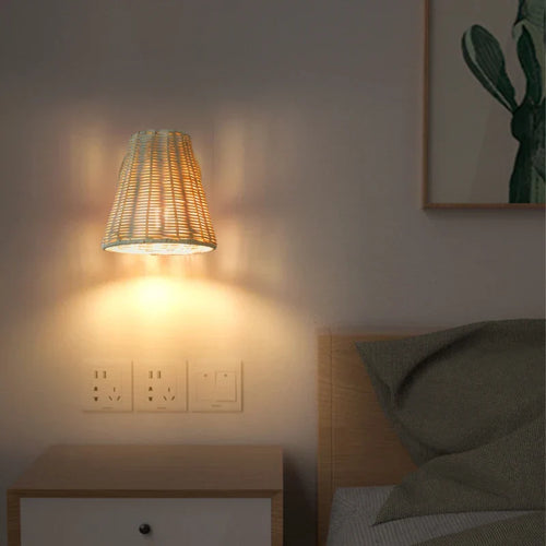 EcoLume - Rotating Woven Wall Lamp | Sustainable and Stylish