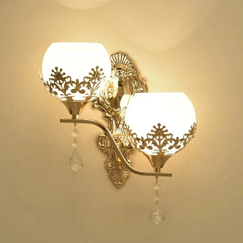 CrystalLuxe - Gold LED Wall Lamp Bedroom and Living Room Ambient Lighting