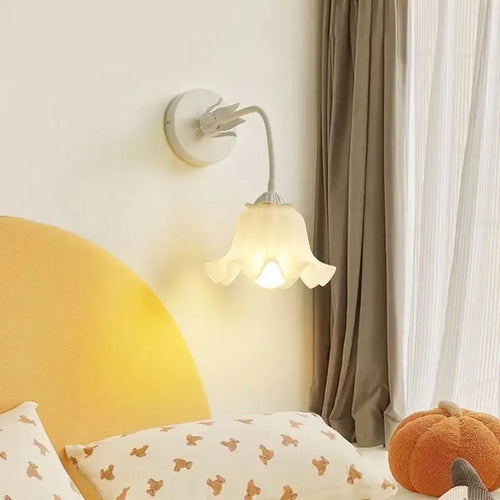 FrenchBloom - Bedroom Wall Lamp with Flower Design
