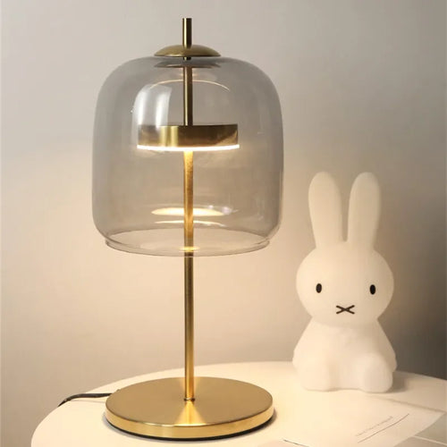 LumiGlass – Modern Glass Table Lamp, Elegant LED Night Light for Bedroom & Living Room