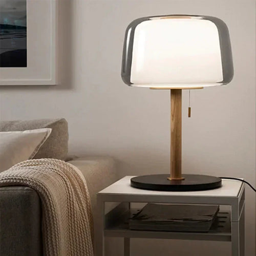 LumeHaven – Night Light with Wooden Base and LED Lighting