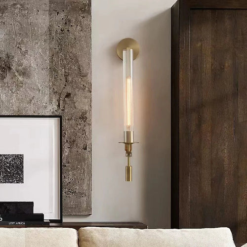NordicRetro - Gold Wall Lamp with Glass Tube
