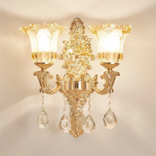 CrystalElegance - Luxury Crystal Wall Lamp for Bedroom and Living Room