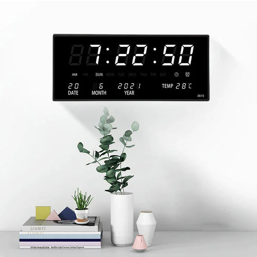 Stylish LED Wall Clock in Plastic and Mirror Glass