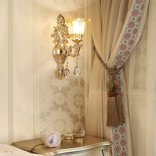 CrystalElegance - Luxury Crystal Wall Lamp for Bedroom and Living Room