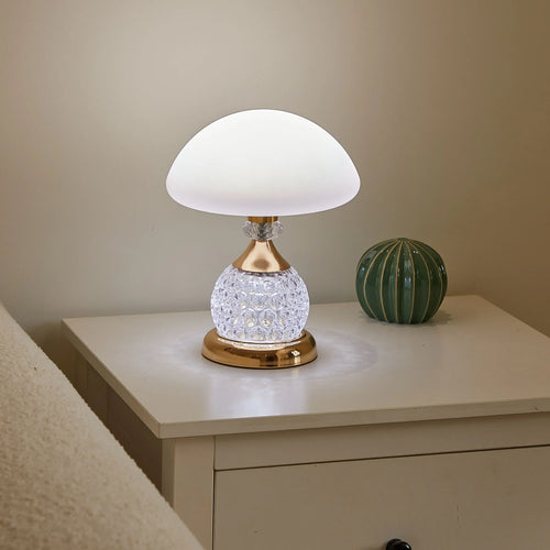 CrystalShine - Elegant Crystal Mushroom Lamp with LED Lighting
