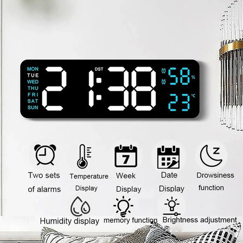 TimeGlow – Smart Digital Alarm Clock with Calendar, Temperature & Humidity
