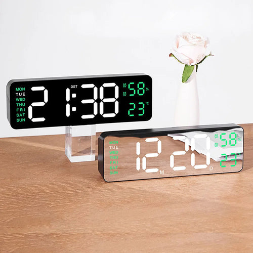 TimeGlow – Smart Digital Alarm Clock with Calendar, Temperature & Humidity