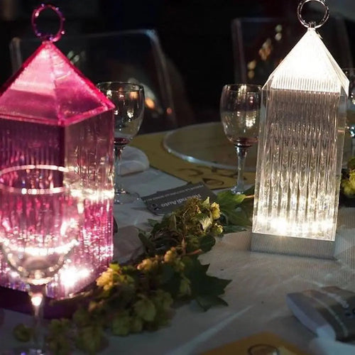 CrystalGlow - Rechargeable Crystal Night Light with LED Lighting, Dimmable & Wireless