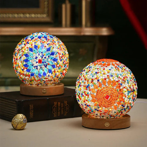 BohoGlow - LED Desk Lamp in Bohemian Style – Dimmable, Vintage Look
