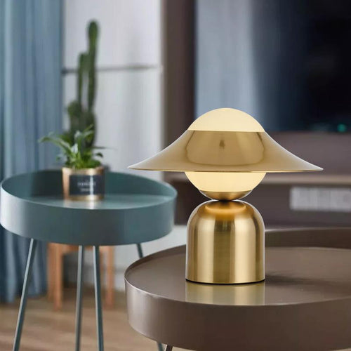 LuxeLume - Golden Table Lamp with LED Lighting