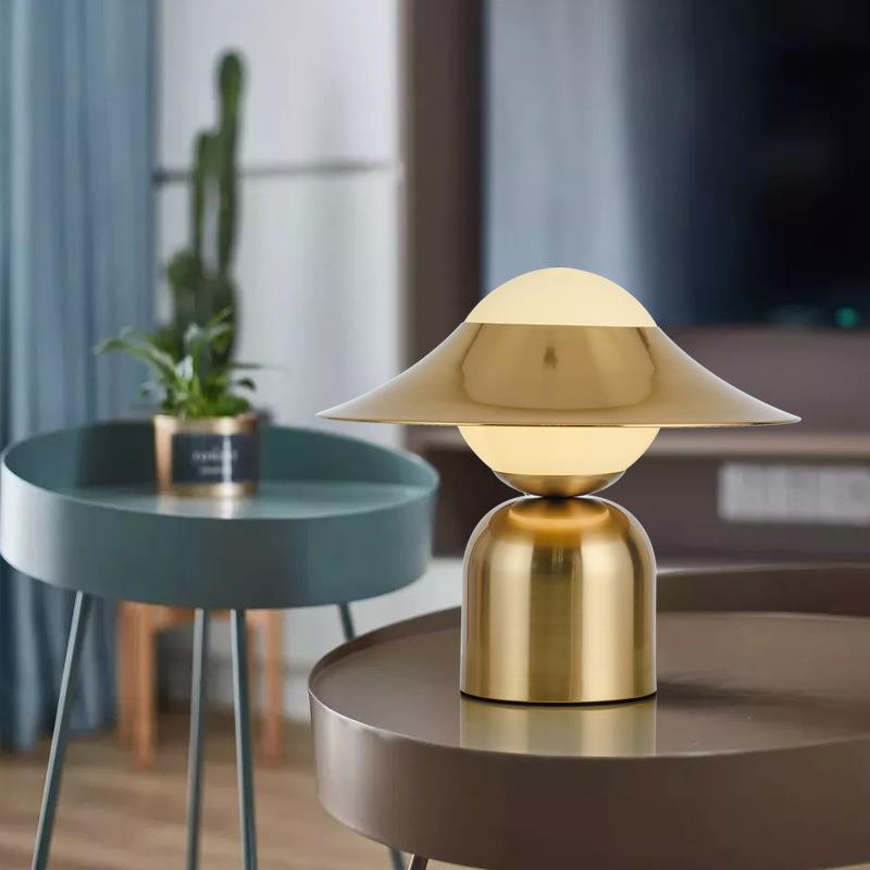 LuxeLume - Golden Table Lamp with LED Lighting