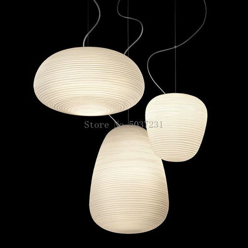 Contemporary Snow-White Glass Pendant Light