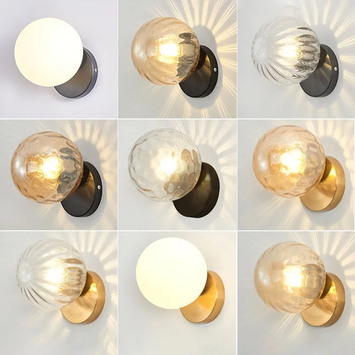 GoldLight - Modern Gold Wall Lamp with Glass Globe