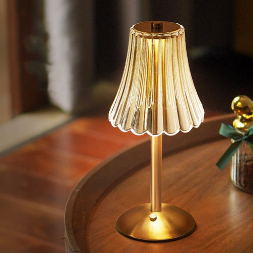 AuraLux - Golden Crystal Table Lamp