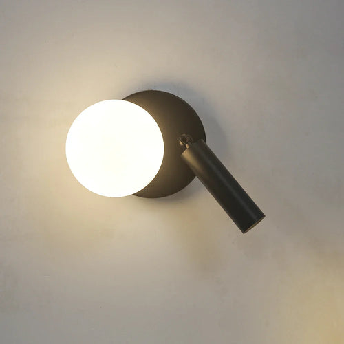 NordicLux - Modern LED Bedside Lamp Rotating Glass Wall Lamp Bedroom and Living Room Decor