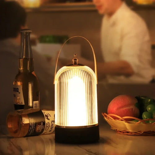 VintageGlow - Portable Retro Bird Cage Table Lamp – Atmospheric LED Lighting in Classic Design