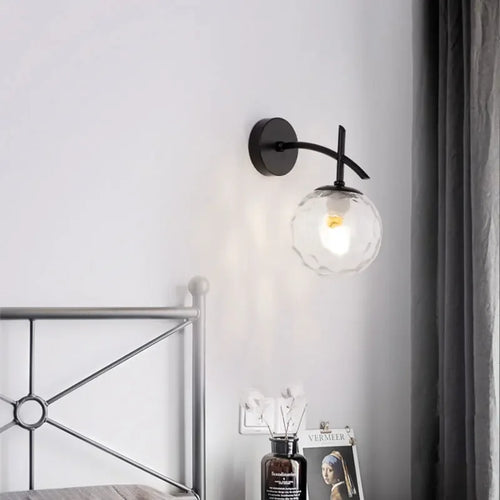 LumiWall - Glass Bedroom Lighting Black Gold Sconce