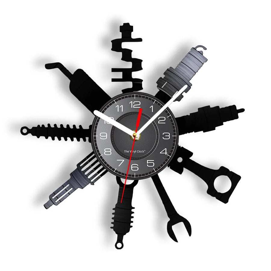 AutoRepair – Vinyl Wall Clock with Modern Garage Design