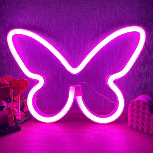GlowWings - LED Butterfly Lamp, Colorful Neon Decoration for Children's Room and Bedroom