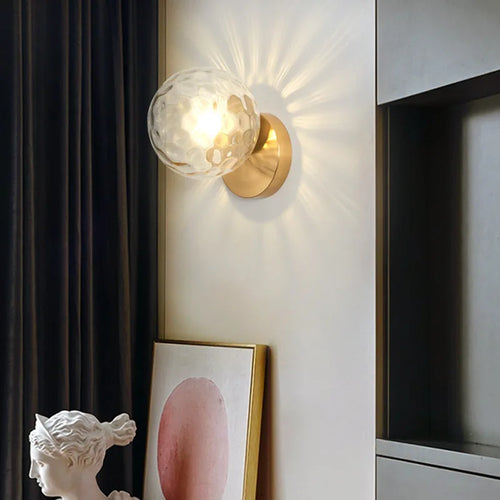GoldLight - Modern Gold Wall Lamp with Glass Globe