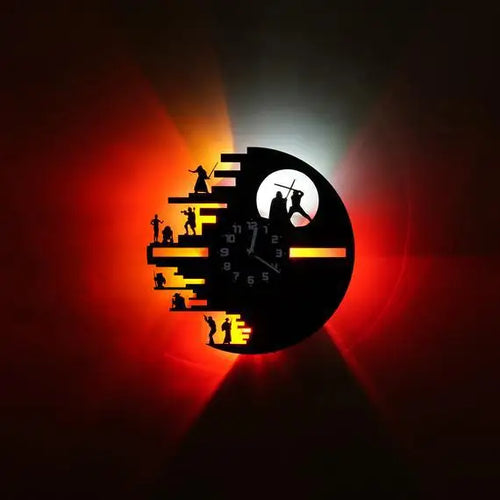 StarWarsVinyl – Decorative LED Wall Clock for Bedroom & Living Room